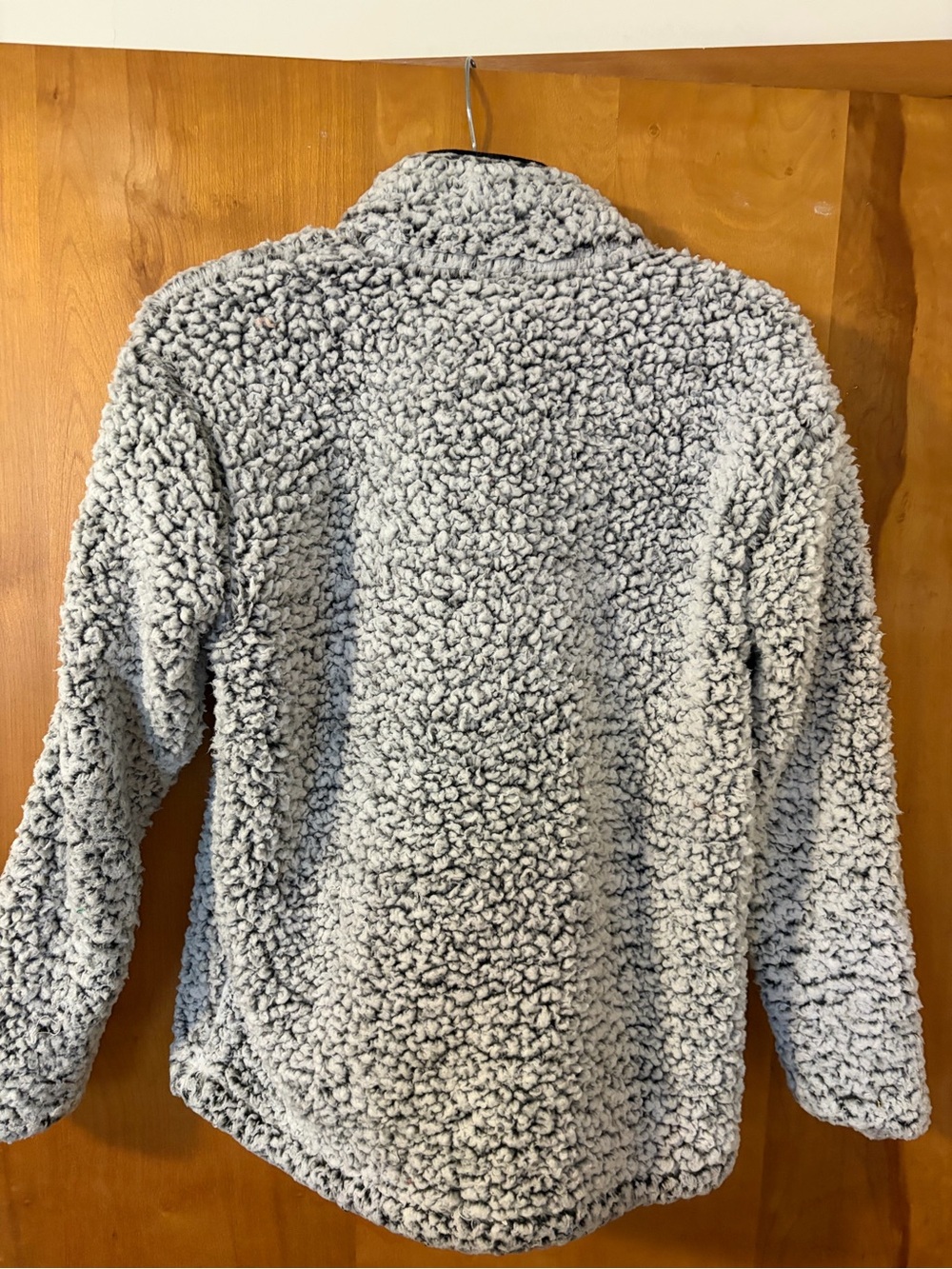 Victoria's Secret PINK Sherpa Pullover in Light Gray and Black Trim - Picture 7 of 7